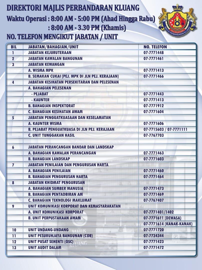 Direktori Majlis Perbandaran Kluang | Portal Rasmi Majlis Perbandaran ...