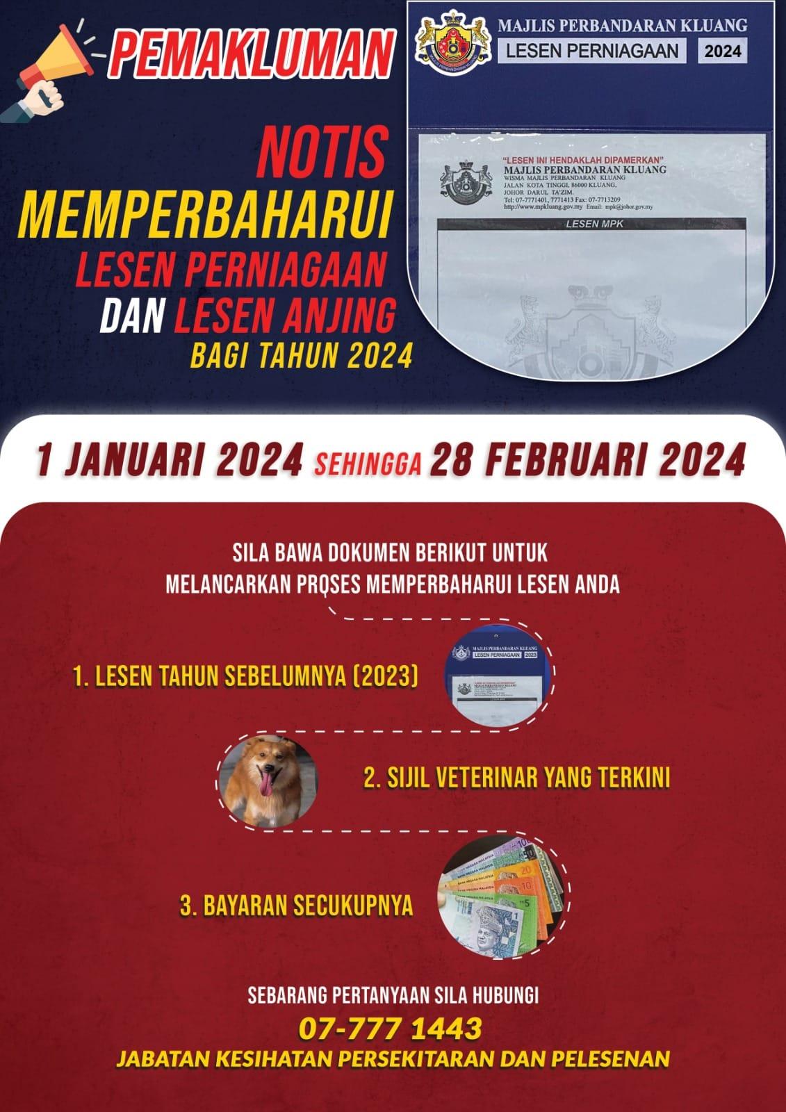 Notice Of Renewal Of Business License And Dog License 2024 Official   Notis Lesen 2024 